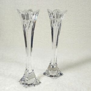Bleikristall Vintage Germany 24% Lead Crystal Tall Tapper Candle Holders